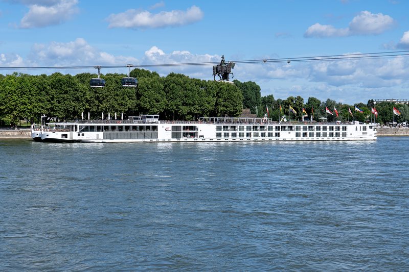 Viking river cruise Longship on the Rhine at Cologne